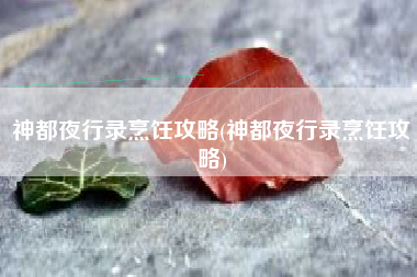 神都夜行录烹饪攻略(神都夜行录烹饪攻略)