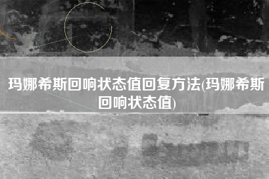 玛娜希斯回响状态值回复方法(玛娜希斯回响状态值)