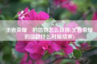 王者荣耀暃的信物怎么获得(王者荣耀暃的信物什么时候结束)