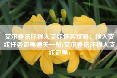 艾尔登法环狼人支线任务攻略：狼人支线任务流程通关一览(艾尔登法环狼人支线流程)
