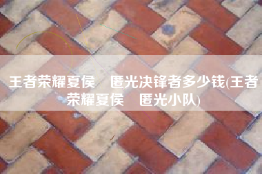 王者荣耀夏侯惇匿光决锋者多少钱(王者荣耀夏侯惇匿光小队)