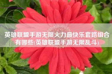 英雄联盟手游无限火力最快乐套路组合有哪些(英雄联盟手游无限乱斗)