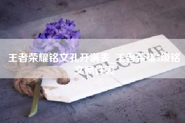 王者荣耀铭文孔开满表_王者荣耀5级铭文属性表
