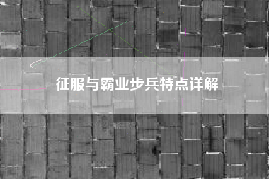 征服与霸业步兵特点详解