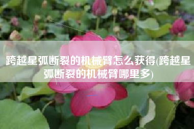 跨越星弧断裂的机械臂怎么获得(跨越星弧断裂的机械臂哪里多)