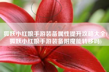 狐妖小红娘手游装备属性提升攻略大全(狐妖小红娘手游装备附魔能转移吗)
