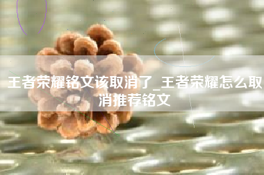 王者荣耀铭文该取消了_王者荣耀怎么取消推荐铭文