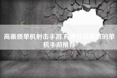 高画质单机射击手游,有哪些高画质的单机手游推荐