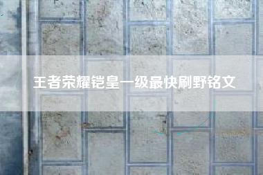 王者荣耀铠皇一级最快刷野铭文