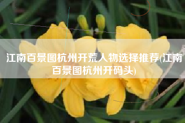 江南百景图杭州开荒人物选择推荐(江南百景图杭州开码头)