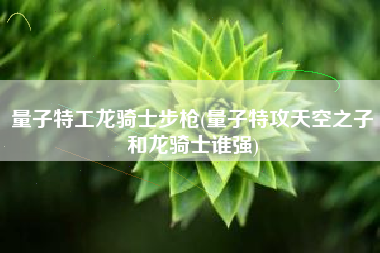 量子特工龙骑士步枪(量子特攻天空之子和龙骑士谁强)