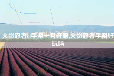 火影忍者ol手游一月开服,火影忍者手游好玩吗