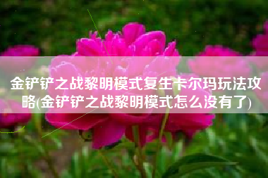 金铲铲之战黎明模式复生卡尔玛玩法攻略(金铲铲之战黎明模式怎么没有了)