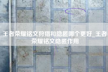 王者荣耀铭文狩猎和隐匿哪个更好_王者荣耀铭文隐匿作用