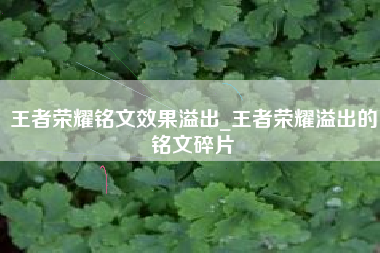 王者荣耀铭文效果溢出_王者荣耀溢出的铭文碎片