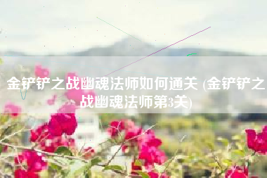 金铲铲之战幽魂法师如何通关 (金铲铲之战幽魂法师第3关)