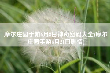 摩尔庄园手游6月8日神奇密码大全(摩尔庄园手游6月21日剧情)