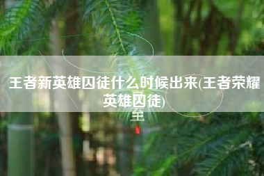 王者新英雄囚徒什么时候出来(王者荣耀英雄囚徒)