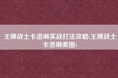 王牌战士卡洛琳实战打法攻略(王牌战士卡洛琳美图)