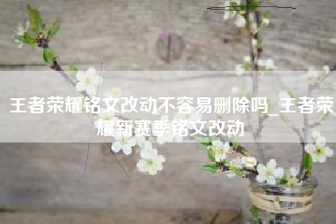 王者荣耀铭文改动不容易删除吗_王者荣耀新赛季铭文改动