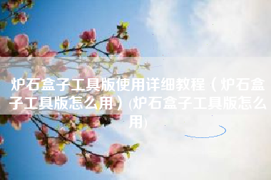 炉石盒子工具版使用详细教程（炉石盒子工具版怎么用）(炉石盒子工具版怎么用)