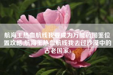 航海王热血航线我要成为万能药图鉴位置攻略(航海王热血航线我去过沙漠中的古老国家)