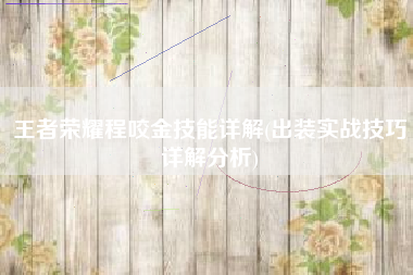 王者荣耀程咬金技能详解(出装实战技巧详解分析)