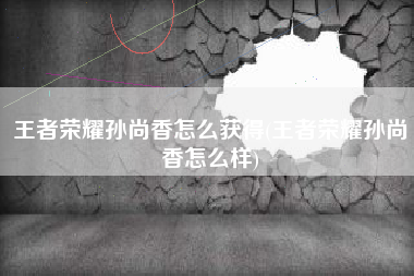 王者荣耀孙尚香怎么获得(王者荣耀孙尚香怎么样)