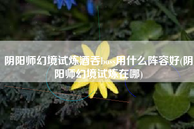 阴阳师幻境试炼酒吞boss用什么阵容好(阴阳师幻境试炼在哪)