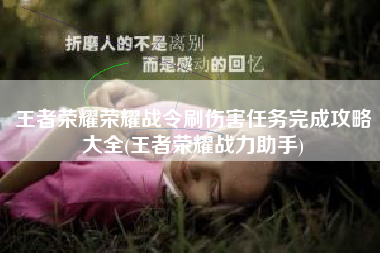王者荣耀荣耀战令刷伤害任务完成攻略大全(王者荣耀战力助手)