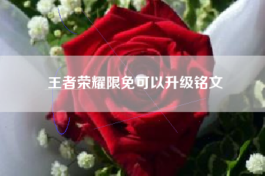 王者荣耀限免可以升级铭文
