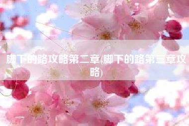 脚下的路攻略第二章(脚下的路第三章攻略)