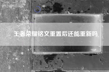 王者荣耀铭文重置后还能重新吗