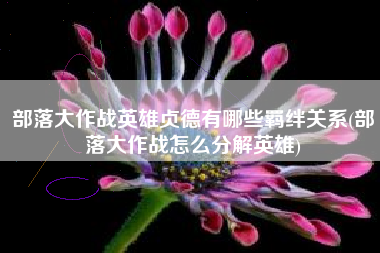 部落大作战英雄贞德有哪些羁绊关系(部落大作战怎么分解英雄)
