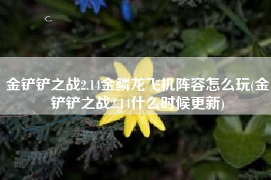 金铲铲之战2.14金鳞龙飞机阵容怎么玩(金铲铲之战2.14什么时候更新)