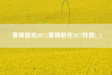 赛博朋克2077(赛博朋克2077性偶)_1