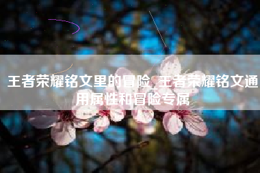 王者荣耀铭文里的冒险_王者荣耀铭文通用属性和冒险专属