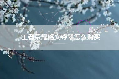 王者荣耀铭文夺翠怎么购买