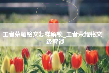 王者荣耀铭文怎样解锁_王者荣耀铭文一级解锁