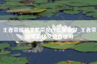 王者荣耀铭文繁荣配什么英雄好_王者荣耀繁荣铭文适合谁用