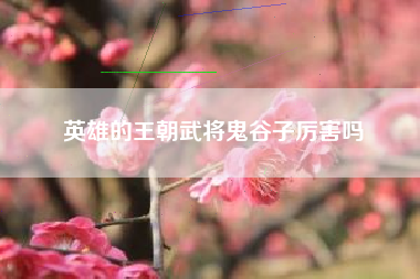 英雄的王朝武将鬼谷子厉害吗