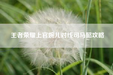 王者荣耀上官婉儿对线司马懿攻略
