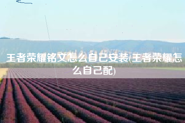 王者荣耀铭文怎么自己安装(王者荣耀怎么自己配)
