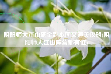 阴阳师大江山砥金副本图文通关攻略(阴阳师大江山阵营都有谁)