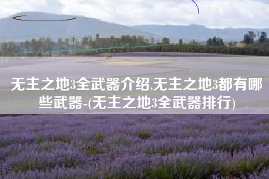 无主之地3全武器介绍,无主之地3都有哪些武器-(无主之地3全武器排行)