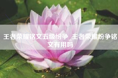 王者荣耀铭文五级纷争_王者荣耀纷争铭文有用吗
