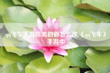 qq飞车手游暗黑伯爵怎么改,《qq飞车》手游中