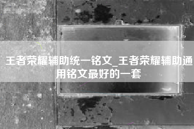 王者荣耀辅助统一铭文_王者荣耀辅助通用铭文最好的一套