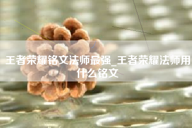 王者荣耀铭文法师最强_王者荣耀法师用什么铭文