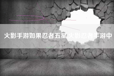 火影手游如果忍者五星,火影忍者手游中